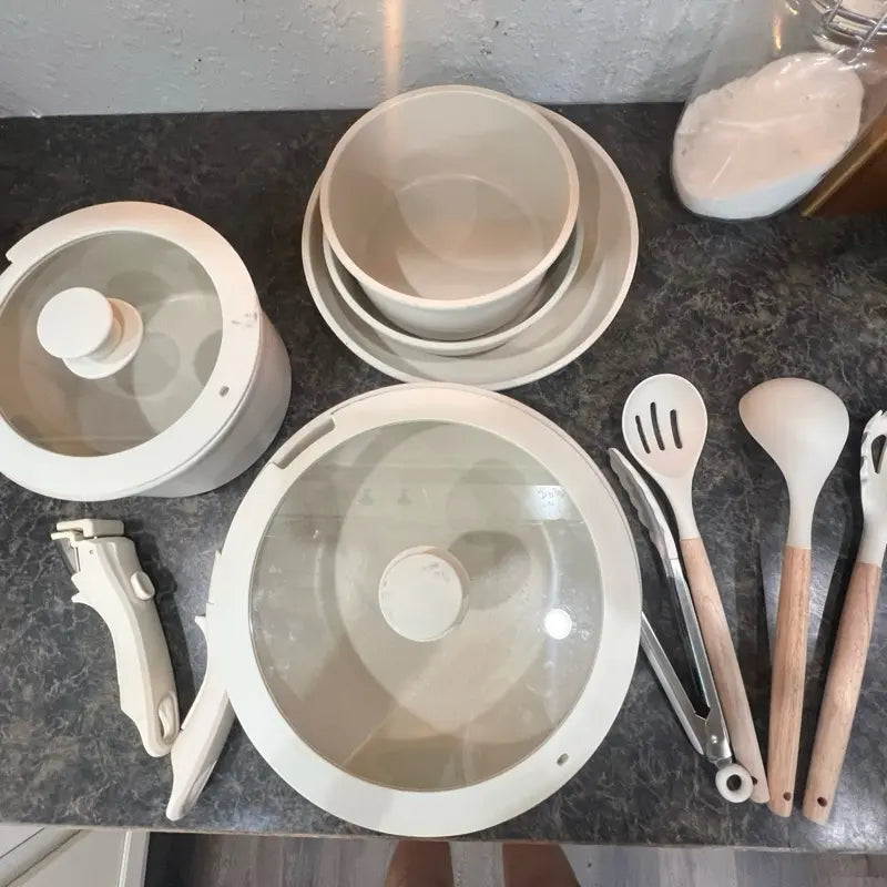 Cooking Set Includes Pots with Lids and Kitchen Utensils Cooking Set!