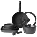 17 Pcs Nonstick Cookware Set Granite Pots and Pans Set Induction Cookwares Kitchen Cooking Set W/Frying Sauce Saute Pan