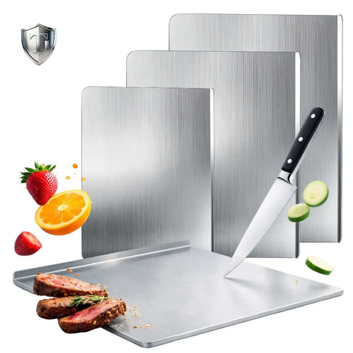Titanium Metal Cutting Board 40X30Cm/40X50Cm/40X60Cm Durable Large Kitchen Chopping Block for Meat Fruit Vegetables Baking Easy Clean Daily Use